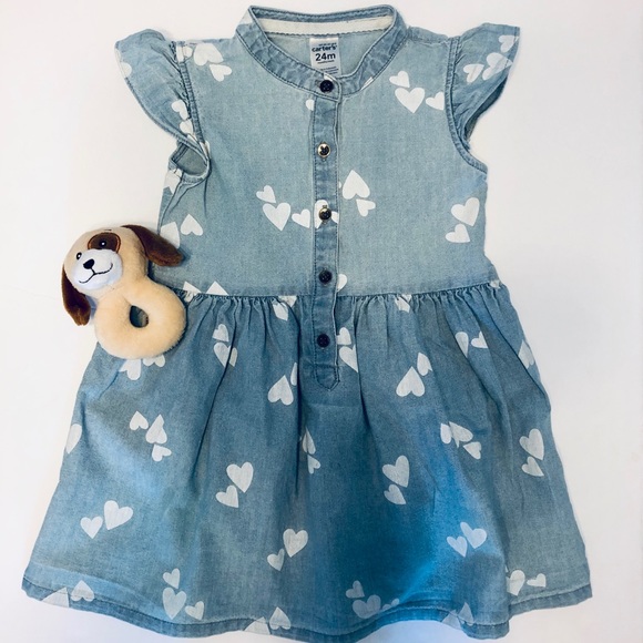 🎀 Adorable denim blue heart dress. - Picture 2 of 5
